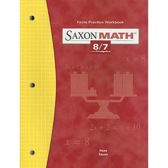 Pre-Owned Saxon Math 8/7 Fact Practice Workbook 9781591412854 1591412854 -