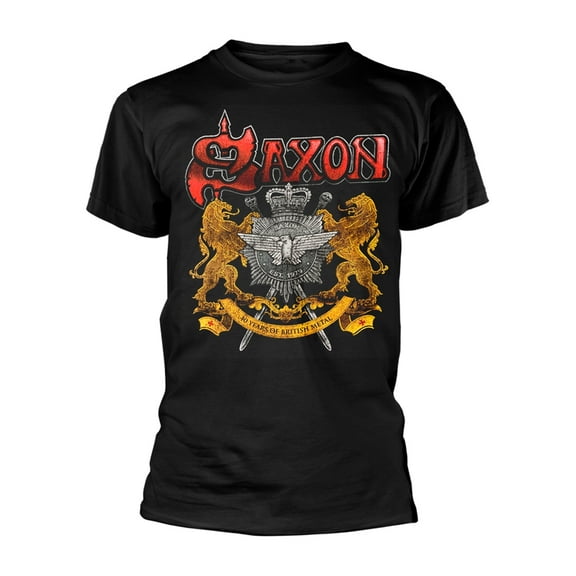 Saxon Men's 40 Years T-Shirt Black X-Large | Officially Licensed Merchandise