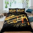 thumbnail image 1 of SaxophDuvet Cover Set Rotating Musical Notes Bedding Set Musical Instrument Retro Jazz Music Theme T, 1 of 5