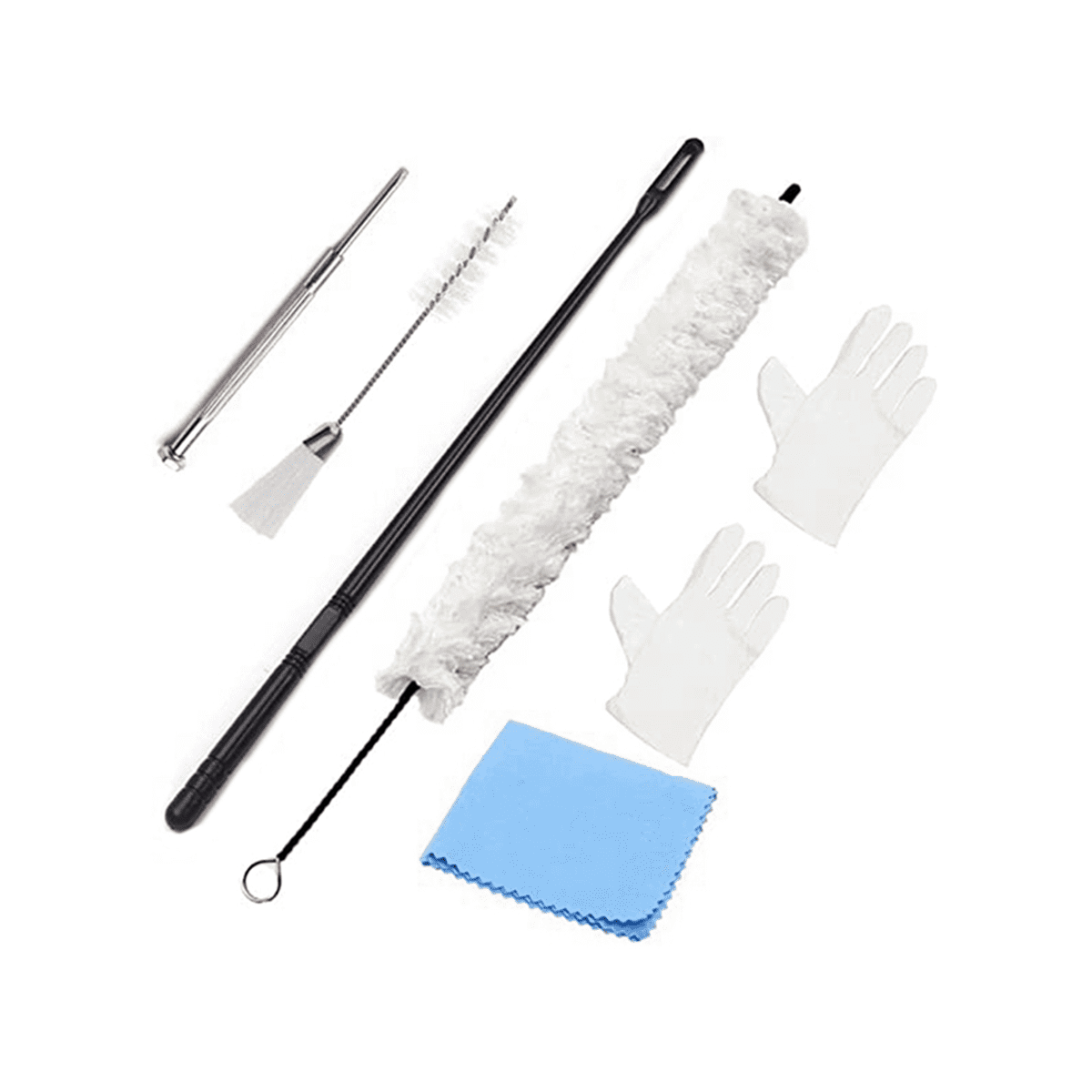 Saxophone Cleaning Brush 7 Pieces Set Cleaning Rod Cleaning Cloth Brush