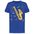 thumbnail image 1 of Saxophone Doodle, Music Notes T-Shirt Men -Image by Shutterstock, Male Large, 1 of 2