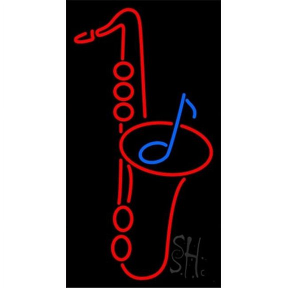 Saxophone Logo 1 Neon Sign, 37 x 3 x 20 in.