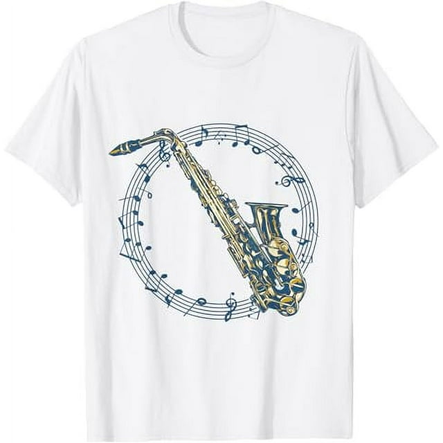 Saxophone Logo Music Jazz Swing Dance Wind Instrument TShirt