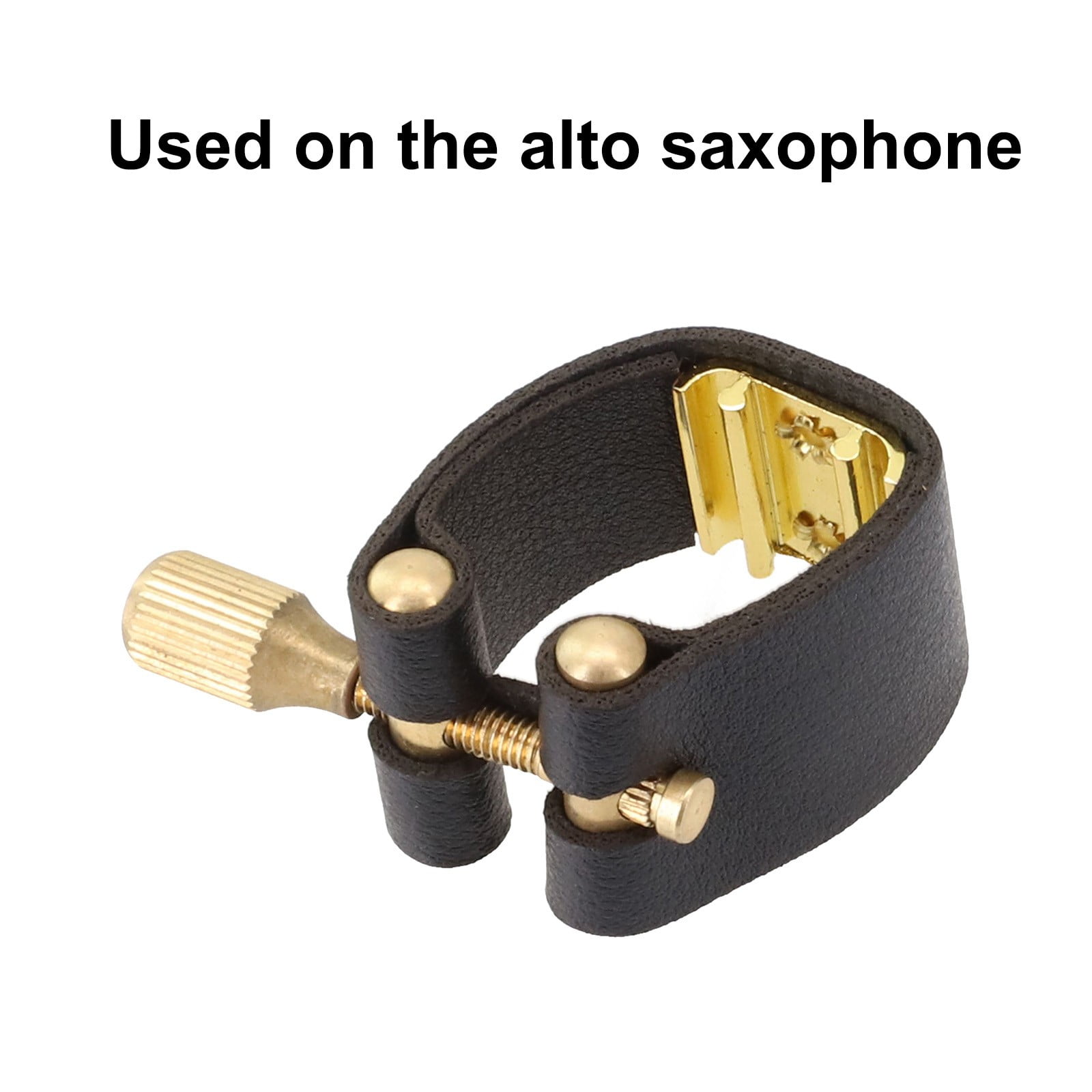 Saxophone Mouthpiece Leather Fastener Clip Ligatures For Alto Sax