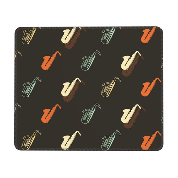 Saxophone Music Instrument Vintage Mouse Pad Non-Slip Rubber Gaming Mousepad Rectangle for Computers Laptop 7 x 8.6 in