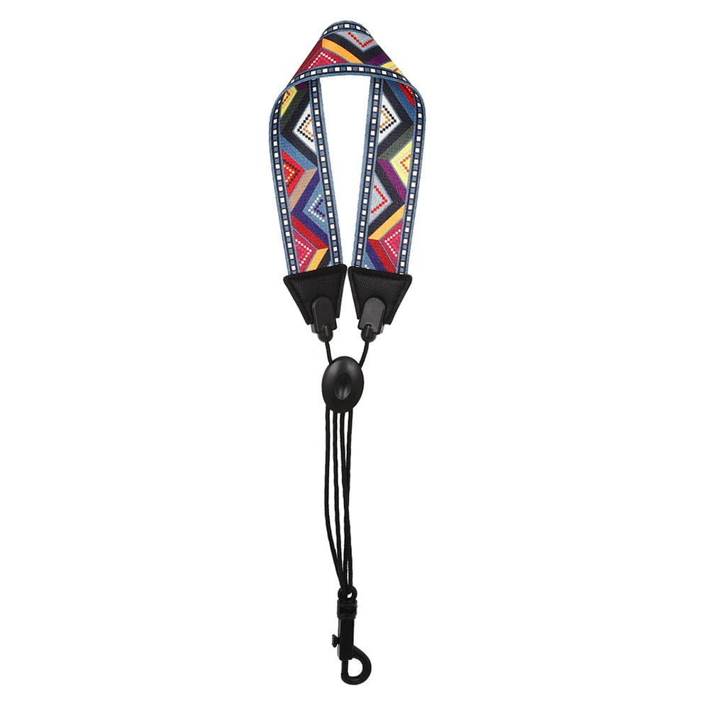 Saxophone Neck Strap for Soprano Tenor with Rainbow Braided Red Diamond