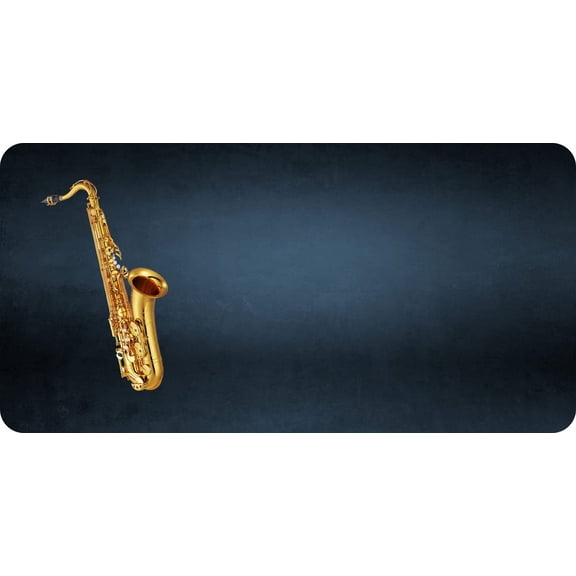 Saxophone Offset Photo License Plate