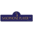 thumbnail image 1 of Saxophone Player Street Sign | Indoor/Outdoor | Funny Home Decor for Garages, Living Rooms, Bedroom, Offices | SignMission personalized gift, 1 of 5