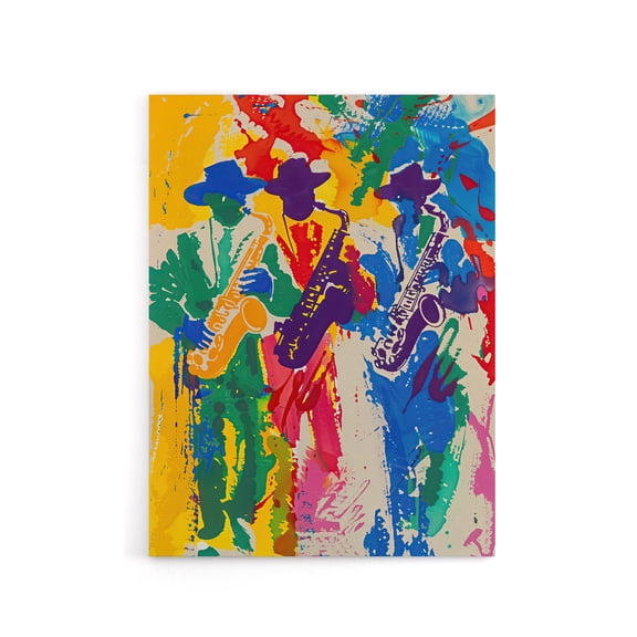 Saxophone Players Jazz Music Fest Canvas Wall Art Print 12X16"