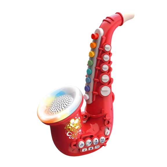 MocNova Saxophone Toy Early Educational Musical Instrument with Light and Sounds,Multifunctional Music Gifts for 3-8 Kids Boys Girls Beginners,Red
