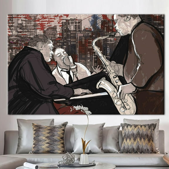 Saxophone Wall Decor, Jazz Music Canvas Art, Jazz Artwork, Jazz Musicians Painting, Piano Wall Decor, Musical Instruments Art Canvas, Canvas Wall Decor - Gallery Wrapped