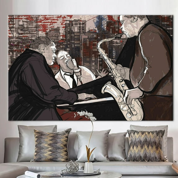 Saxophone Wall Decor, Jazz Music Canvas Art, Jazz Artwork, Jazz Musicians Painting, Piano Wall Decor, Musical Instruments Art Canvas, Canvas Wall Decor - Rolled Canvas