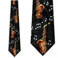 thumbnail image 1 of Saxophone and Notes Necktie Mens Tie, 1 of 3