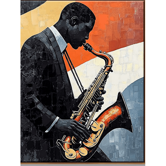 Saxophonist Canvas Wall Art Suitable for Living Room Office Studio and Music Room Decoration.