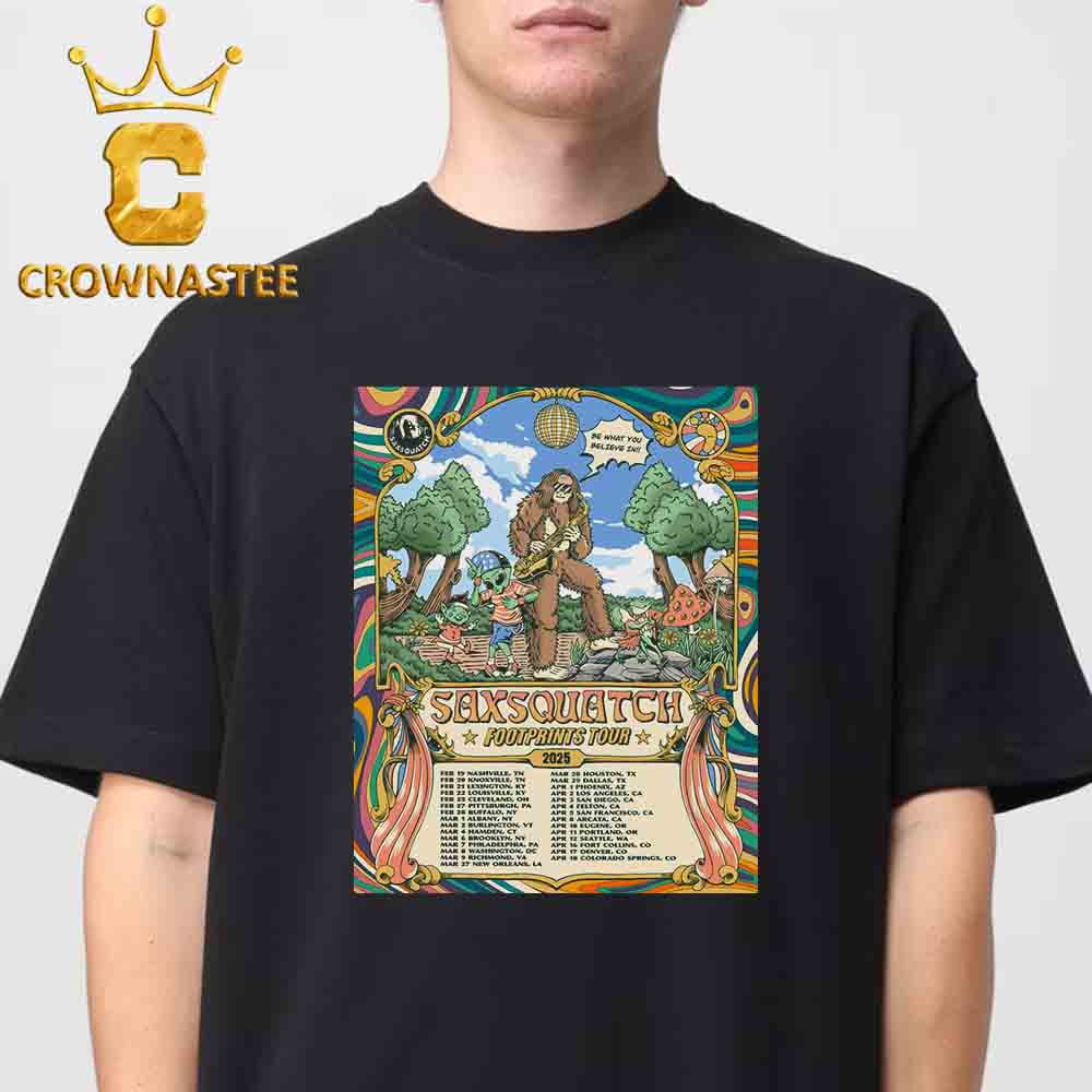 Saxsquatch Footprint 2025 Tour Dates Schedule Classic TShirt