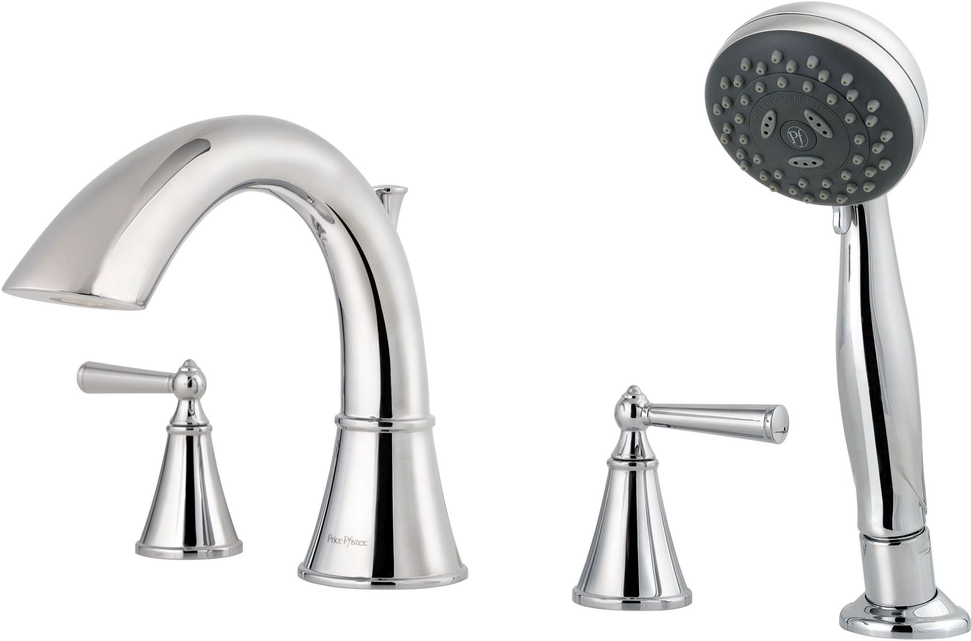 Polished Chrome Roman Tub Faucet with Handshower
