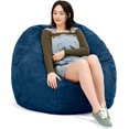 Saxx 4 Ft Plush Round Bean Bag, 4Foot,
