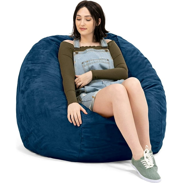 Saxx 4 Ft Plush Round Bean Bag, 4Foot,