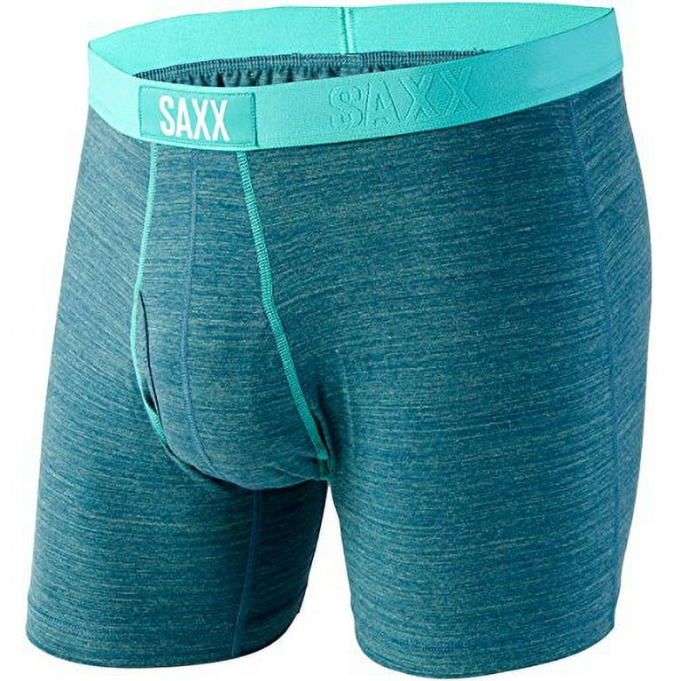 Saxx Mens Ultra Tri-Blend Fly Performance Boxers Underwear Forest Heather  XX-Large