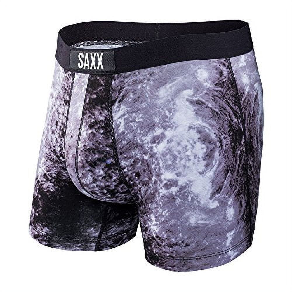 Saxx Mens Vibe Modern Fit Lifestyle Boxers Underwear Large Black Rainforest