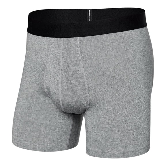 Saxx Underwear Droptemp Cooling Cotton Men's Boxer Briefs - Dark Grey Heather