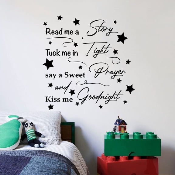 Say A Sweet Prayer Night Time Baby Sleep Quote Positive Life Inspiration Quotes Saying Wall Art Sticker Designs Vinyl Stickers For Home House Walls Rooms Windows Bedroom Decoration Size (40x35 inch)