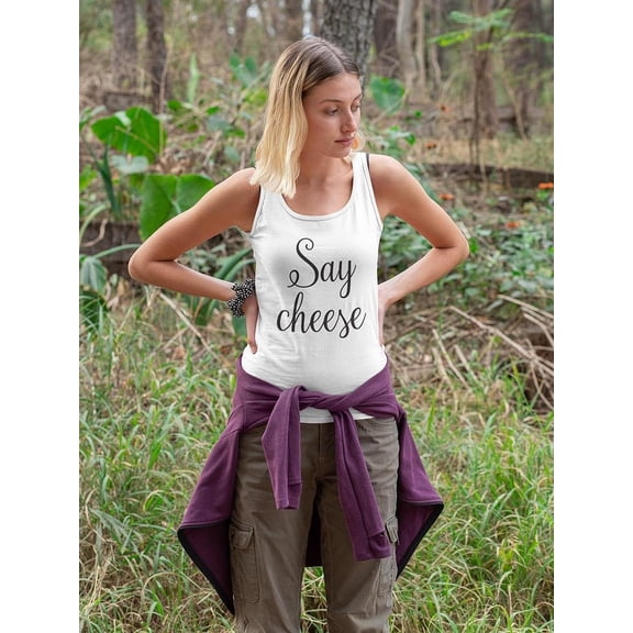 Say Cheese Design. Tank Women -Image by Shutterstock, Female Small