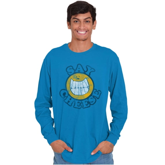 Say Cheese Photographer Camera Humor Long Sleeve TShirt Men Women Brisco Brands L