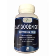 Say Goodnight Sleep Formula ~ Fall Asleep & Stay Asleep 60 Capsules, Calming & Relaxation Herbs, Melatonin, Valerian, Passionflower, Chamomile
