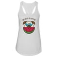 thumbnail image 1 of Say Hello To Summer Pug Racerback Tank Women -SPIdeals Designs, Female Large, 1 of 4