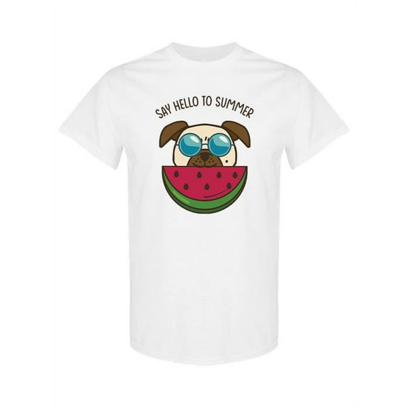 Say Hello To Summer Pug T-Shirt Women -SPIdeals Designs, Female Large