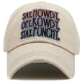 thumbnail image 1 of Say Howdy Get Rowdy Stay Punchy Distressed Vintage Washed Baseball Cap Womens, 1 of 1