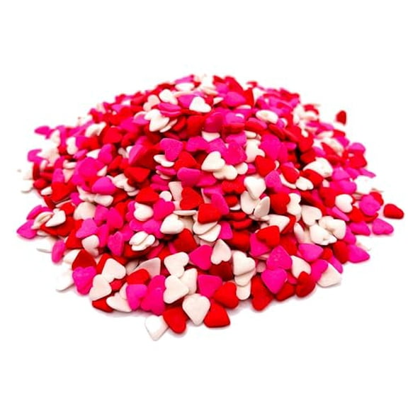 Say It from the Heart Sprinkles - 12 oz Resealable Stand Up Candy Bag - Pink, White, and Red Heart Shaped Sprinkles - Valentine's Day Themed Sprinkles for Desserts and Baked Goods