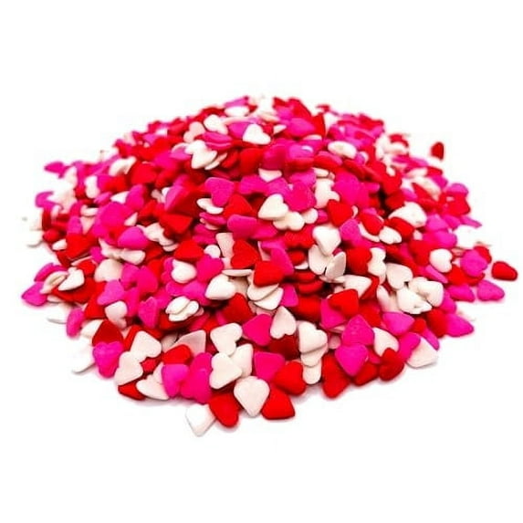 Say It from the Heart Sprinkles - 4 oz Resealable Stand Up Candy Bag - Pink, White, and Red Heart Shaped Sprinkles - Valentine's Day Themed Sprinkles for Desserts and Baked Goods