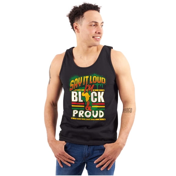 Say It Loud I'm Black and Proud Plus Size Graphic Tank Top Brisco Brands 3X