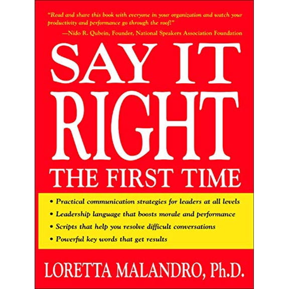 Pre-Owned Say It Right the First Time (Paperback) 0071408614 9780071408615