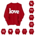 thumbnail image 1 of Say 'Love' with Hearts! Women's Red Valentine's Day Hoodie Soft and Romantic Pullover Red S, 1 of 5