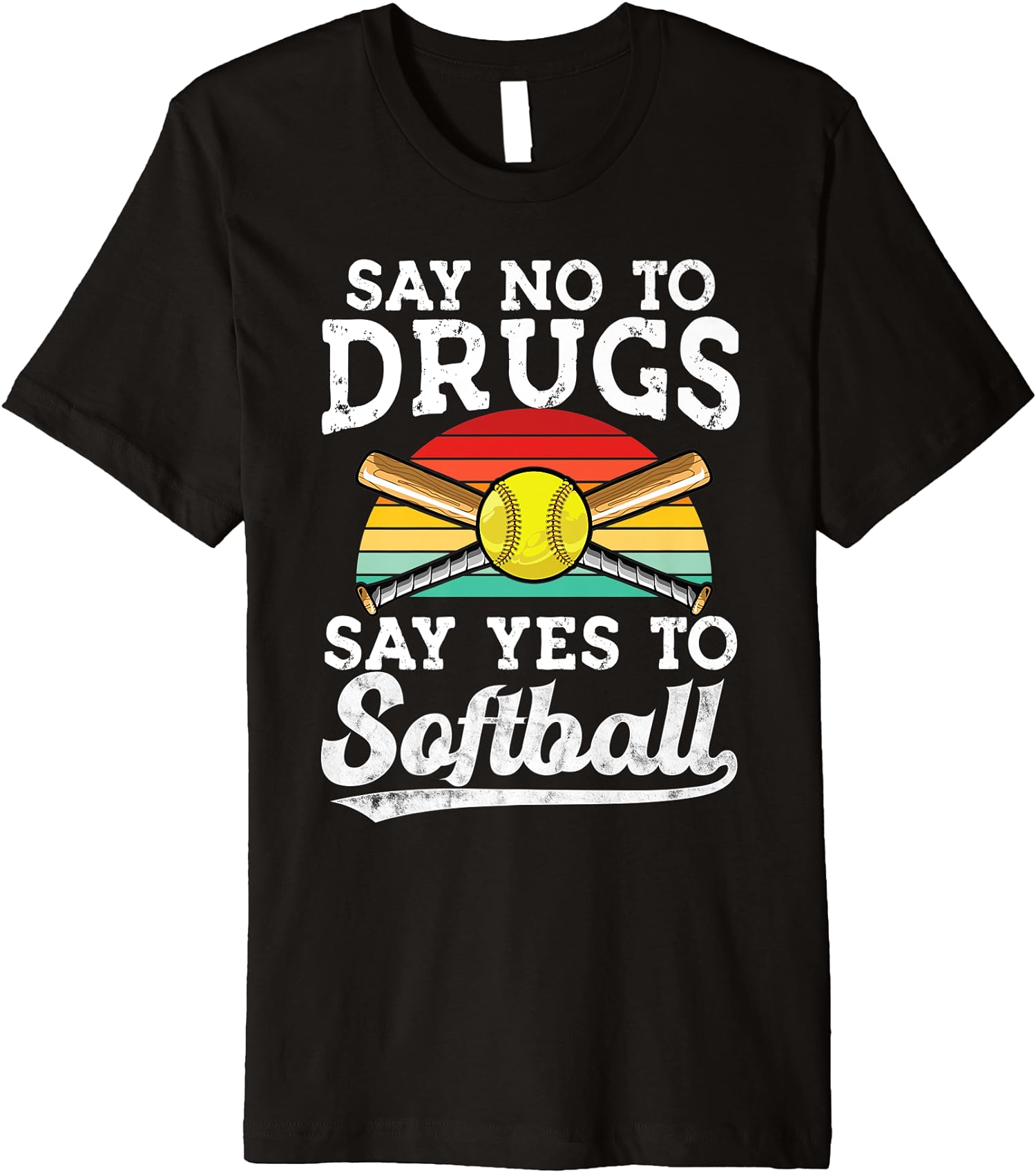 Say No Drugs Say Yes To softball Anti drug Red Ribbon Week Premium T