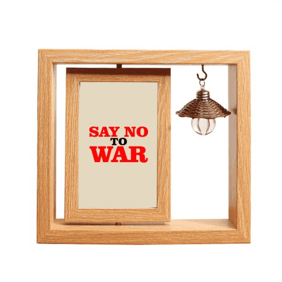 Say No to War World Love Peace World Wooden Rotating Picture Photo Frame 4x6