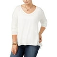 thumbnail image 1 of Say What Trendy Plus Size Long Sleeve Swing Top Snow White 2X, 1 of 2