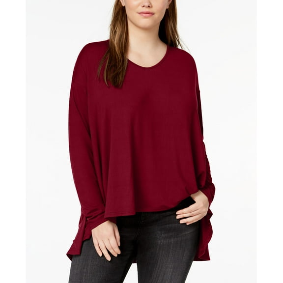 Say What Trendy Plus Size Long Sleeve Swing Top Wine Tasting 3X