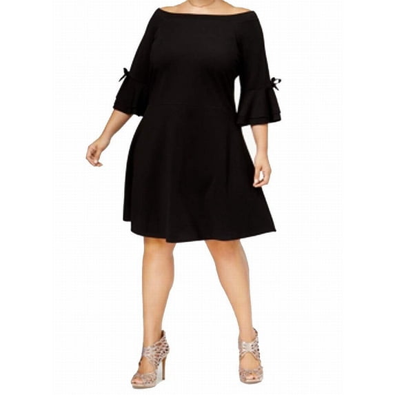 Say What? Womens Plus Off The Shoulder A-Line Dress