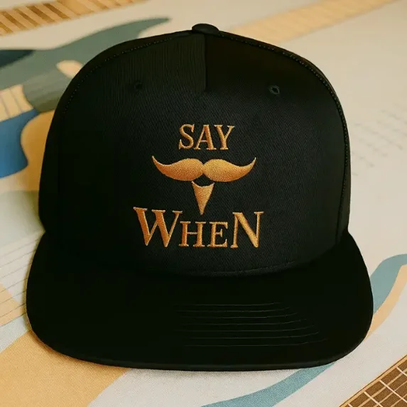 Say When Hat, Western Cowboy Mustache Embroidered Cap, Daily Trend Fits, Vintage Style Streetwear, Adjustable Snapback Baseball Cap for Men Women