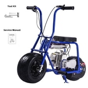 Say Yeah 50cc Mini Dirt Bike, 2-Stroke Gas Off-Road Motorcycle for Kids Age 8-15, 10-Inch Fat Tires, Heavy Duty Frame, 150 lbs , Blue