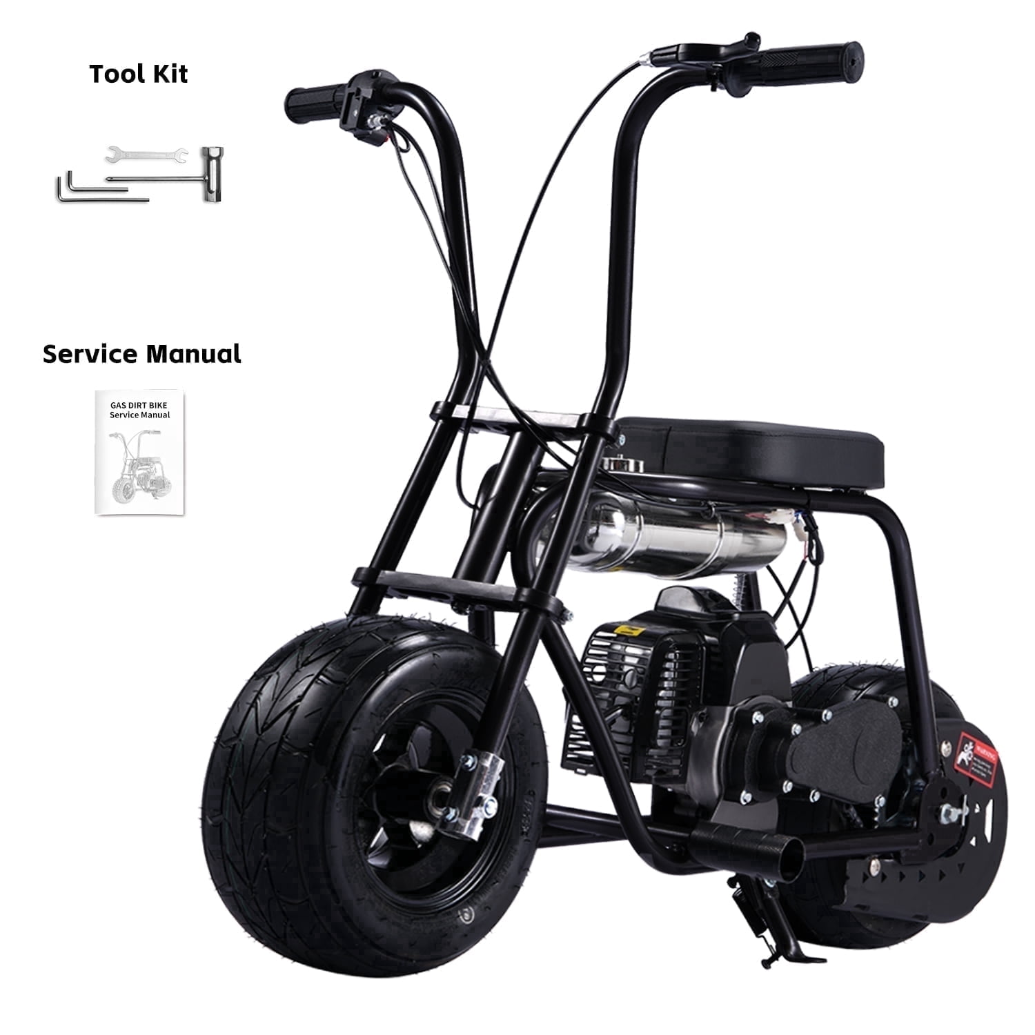Say Yeah 50cc Mini Dirt Bike, 2-Stroke Gas Off-Road Motorcycle for Kids Age 8-15, 10-Inch Fat Tires, Heavy Duty Frame, 150 lbs , Black