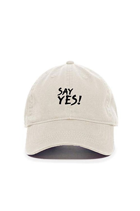 Say Yes Baseball Cap Embroidered Cotton Adjustable Dad Hat