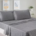 thumbnail image 1 of Say Yes Bedding Blue Striped 100% Cotton Sheet Set, King Size Soft Breathable Bedding Sheet Set, 1 of 5