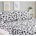 thumbnail image 1 of Say Yes Bedding Hepburn White & Black Floral 100% Cotton Sheet Set with Pillowcase, 1 of 5