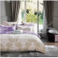 thumbnail image 1 of Say Yes Bedding Hermann White Damask Pattern Reversible 100% Cotton Lightweight Bedding Set, Queen Size 3-Piece Comforter Set, Beige, 1 of 4
