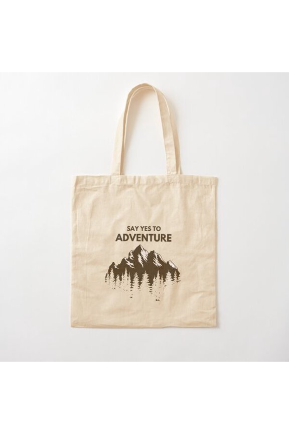 Say Yes To Adventure Style 002 Canvas Tote Bags, Reusable Shopping Bag